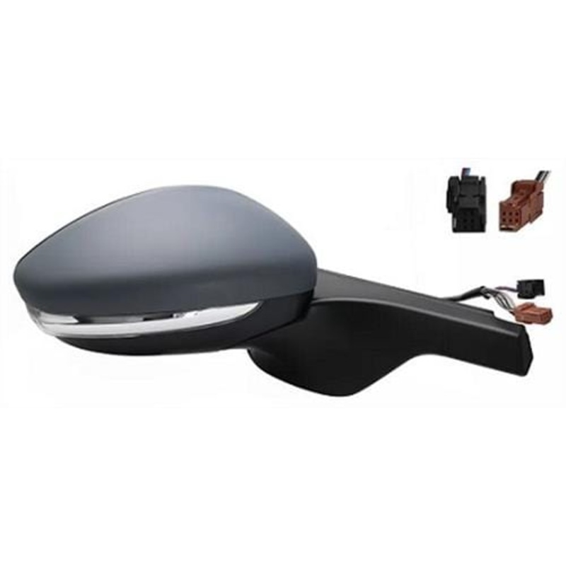 Citroen C3 5 Door Hatchback 2020- Door Mirror Electric Heated Power Fold With Primed Cover Driver Side R