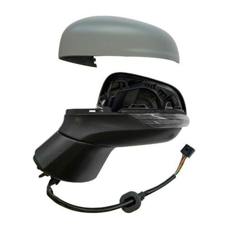 Ford Fiesta 5 Door Hatchback 2022-2024 Door Mirror Electric Heated Manual Fold No Foot Lamp With Primed Cover Passenger Side L