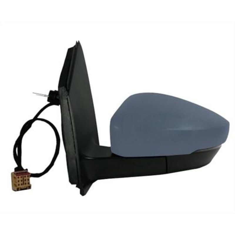 Volkswagen Polo 3 Door Hatchback 2009-2014 Door Mirror Electric Heated Manual Fold 12 Pin Connector Type With Primed Cover Passenger Side L
