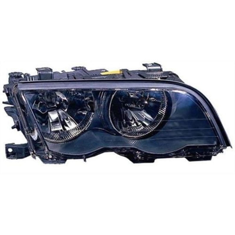 BMW 3 Series 4 Door Saloon 1998-2001 Headlamp Halogen Type Black Driver Side R