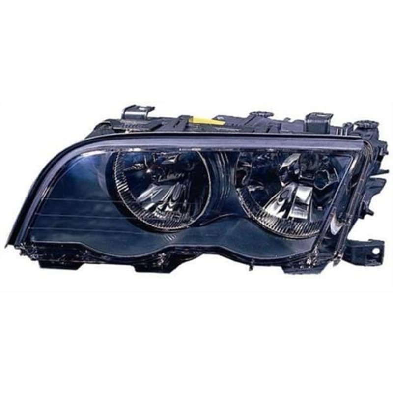 BMW 3 Series 4 Door Saloon 1998-2001 Headlamp Halogen Type Black Passenger Side L