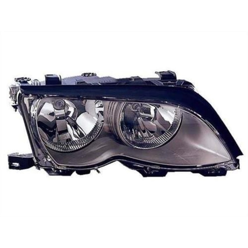 BMW 3 Series 4 Door Saloon 2001-2005 Headlamp Halogen Type Black Driver Side R