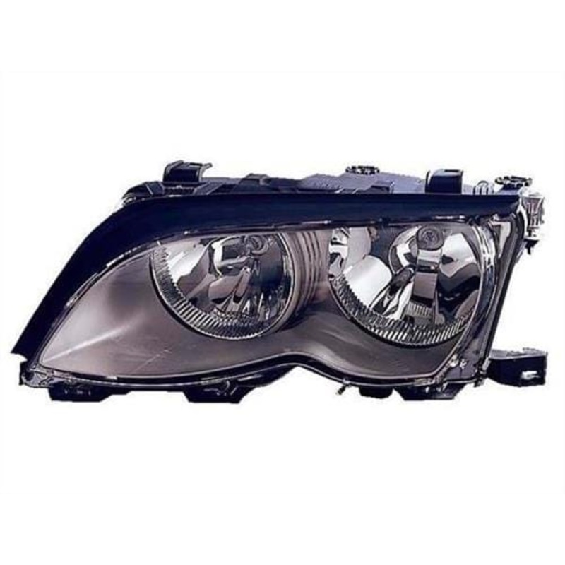BMW 3 Series 4 Door Saloon 2001-2005 Headlamp Halogen Type Black Passenger Side L