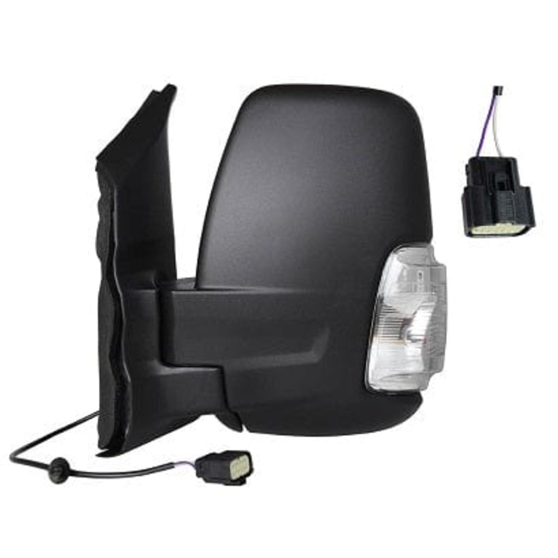 Ford Transit Van 2019- MK9 Door Mirror Manual Not Heated Short Arm 5W Indicator Bulb No Blind Spot With Black Cover Passenger Side L