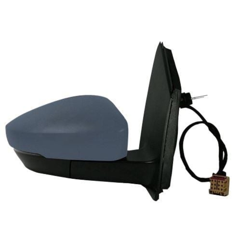 Volkswagen Polo 5 Door Hatchback 2009-2014 Door Mirror Electric Heated Manual Fold 12 Pin Connector Type With Primed Cover Driver Side R