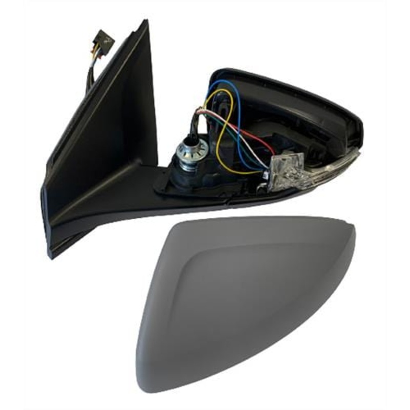 Volkswagen Polo 5 Door Hatchback 2018-2021 Door Mirror Electric Heated Manual Fold For Models With Blind No Spot Assist System With Primed Cover Driver Side R