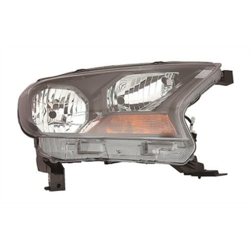 Ford Ranger Pickup 2016-2019 Headlamp Halogen Type With No Projector Lamp With Amber Indicator Black Driver Side R