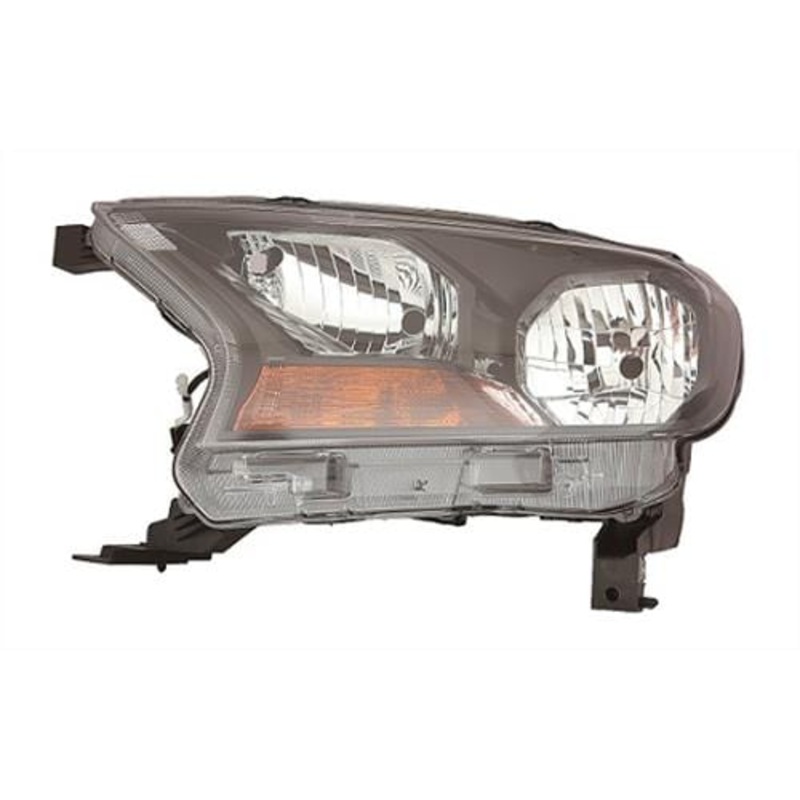 Ford Ranger Pickup 2016-2019 Headlamp Halogen Type With No Projector Lamp With Amber Indicator Black Passenger Side L
