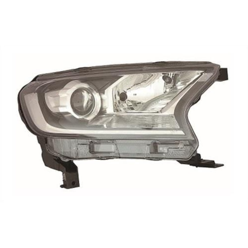Ford Ranger Pickup 2016-2019 Headlamp Halogen Type With Projector Lamp With Clear Indicator Black Design Driver Side R