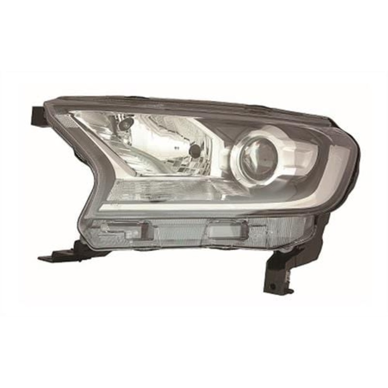 Ford Ranger Pickup 2016-2019 Headlamp Halogen Type With Projector Lamp With Clear Indicator Black Design Passenger Side L