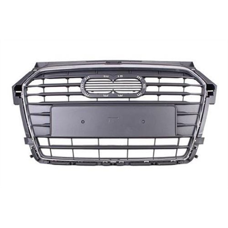 Audi A1 3 Door Hatchback 2015-2018 Front Grille With Chrome Surround Grey
