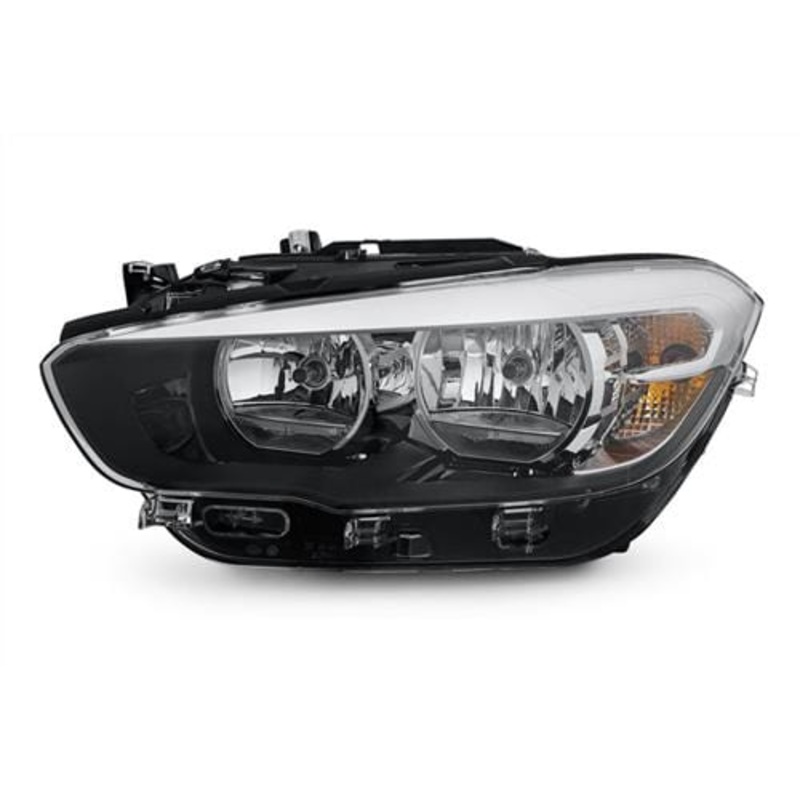 BMW 1 Series 3 Door Hatchback 2015-2019 Headlamp Halogen With LED Daytime Running Lamp Black Passenger Side L