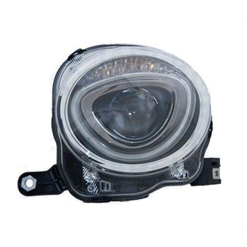 Fiat 500 Cabriolet 2015- Headlamp Upper Lamp Black Passenger Side L