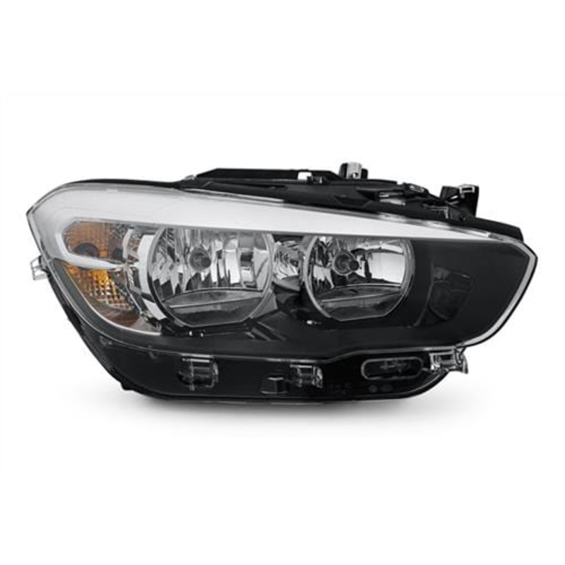 BMW 1 Series 5 Door Hatchback 2015-2019 Headlamp Halogen With LED Daytime Running Lamp Black Driver Side R