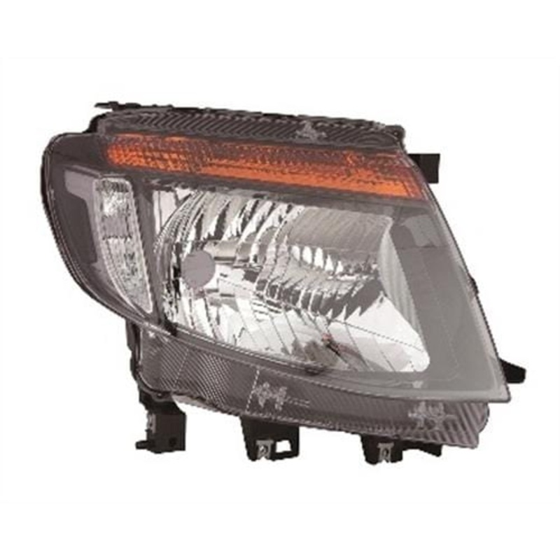 Ford Ranger Pickup 2012-2016 Headlamp With Amber Indicator Black Driver Side R