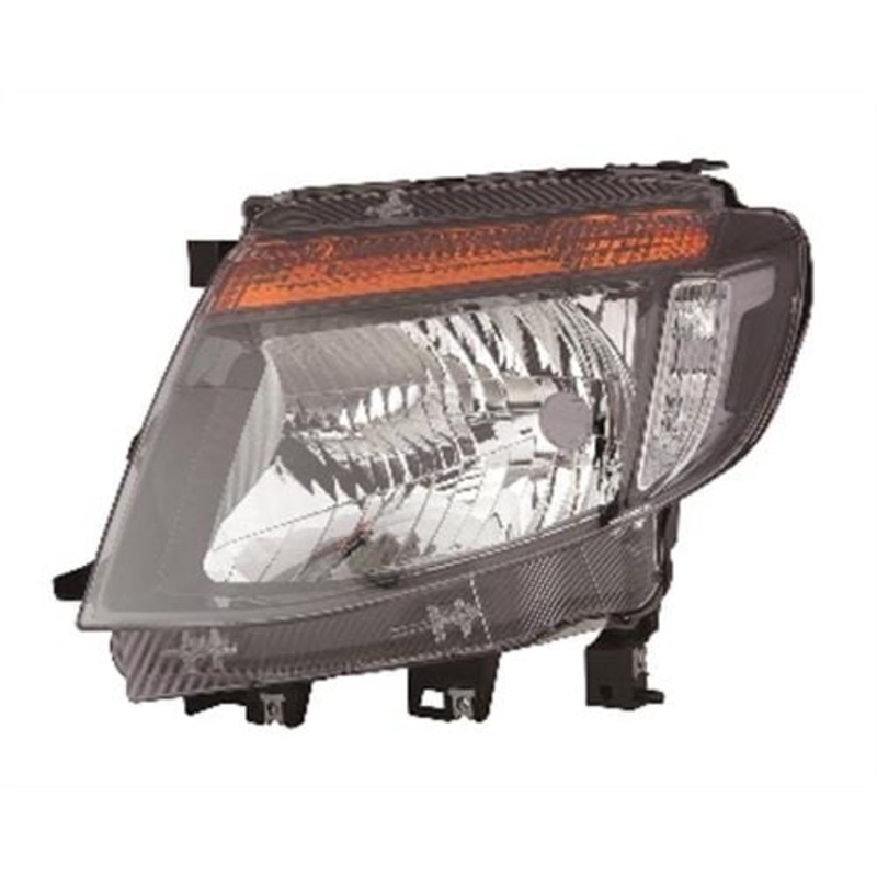 Ford Ranger Pickup 2012-2016 Headlamp With Amber Indicator Black Passenger Side L