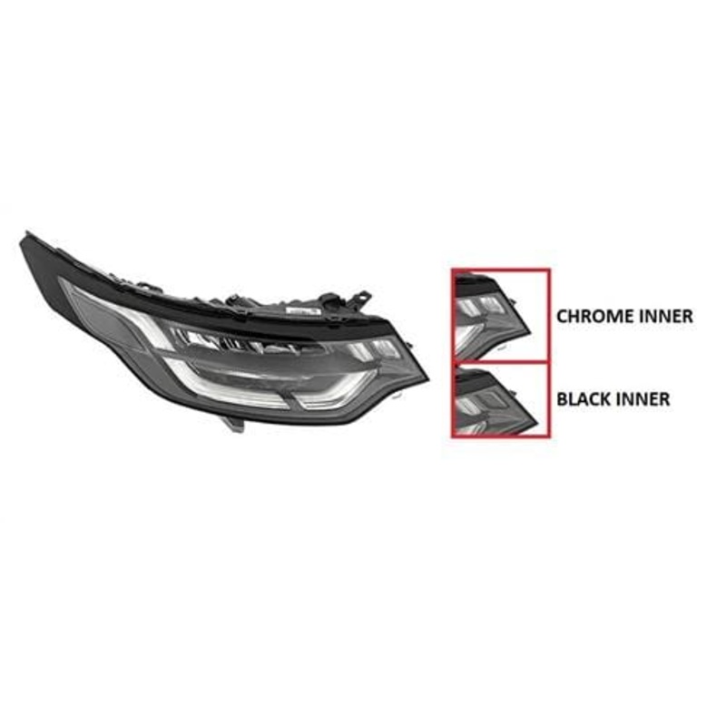 Land Rover Discovery Estate 2017- Headlamp LED Type With Adaptive Lighting Chrome Inner Section Driver Side R