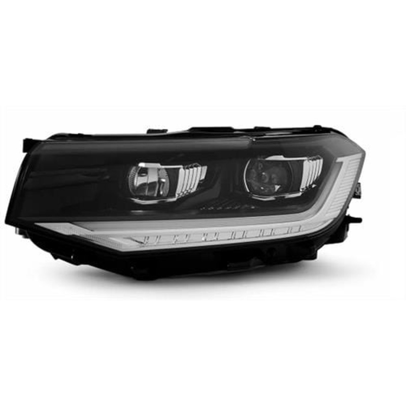Volkswagen T-Cross Hatchback 2019-2024 Headlamp With LED Headlamps Black And Chrome Passenger Side L