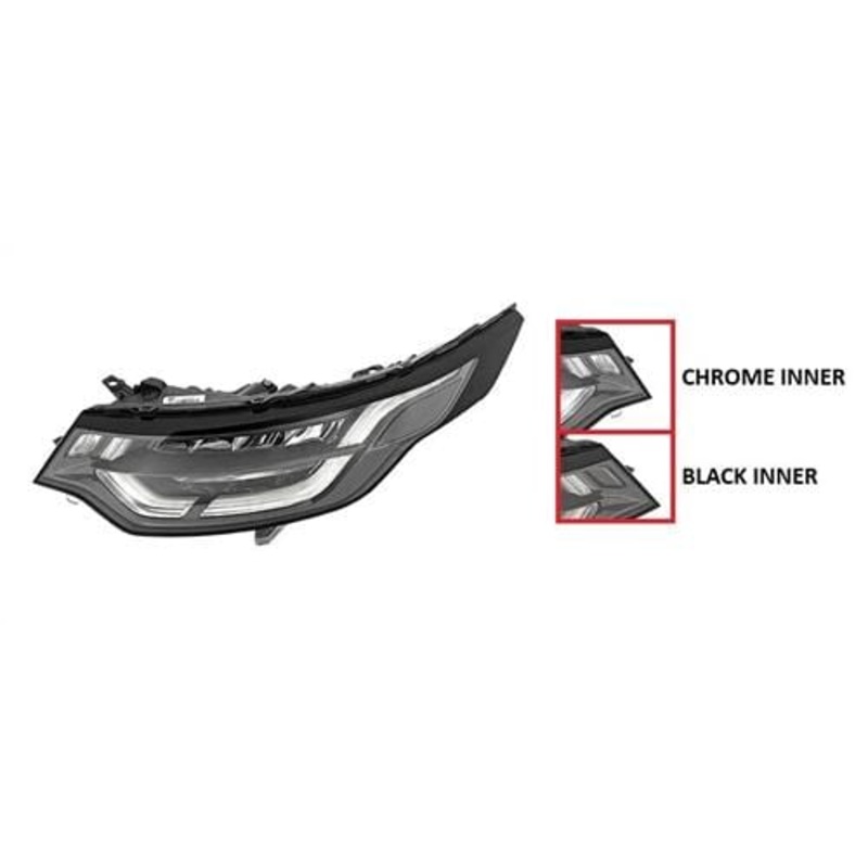 Land Rover Discovery Estate 2017- Headlamp LED Type With Adaptive Lighting Chrome Inner Section Passenger Side L