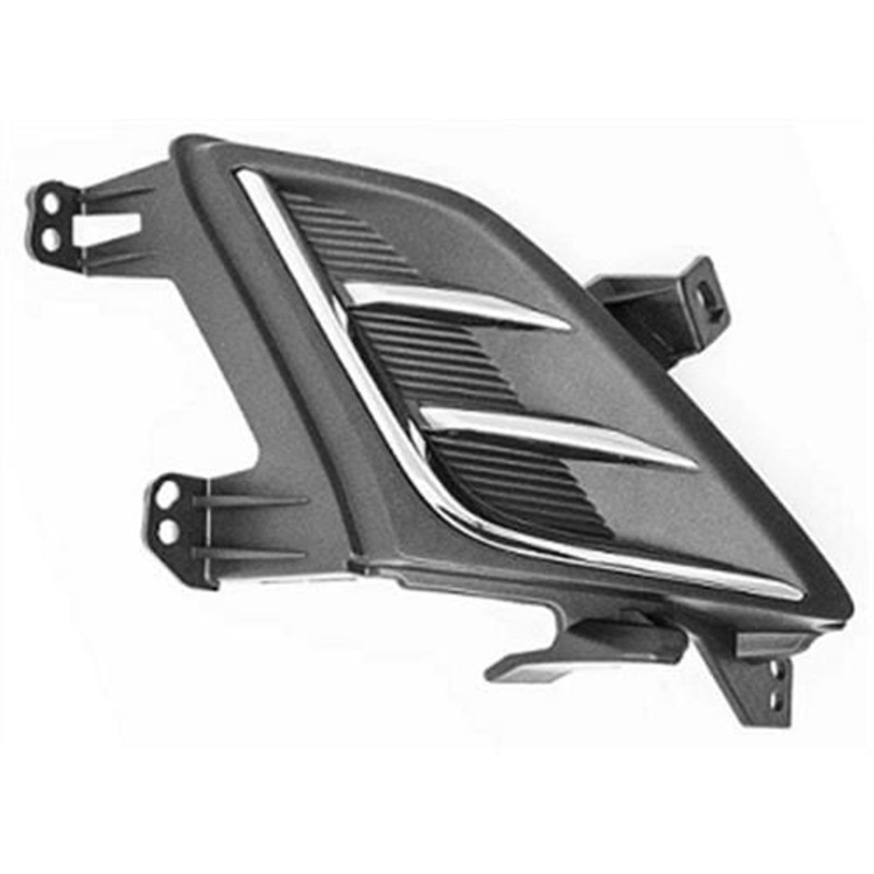 Ford Focus 5 Door Hatchback 2018-2022 Front Bumper Grille No Lamp Hole Outer Section – Black & Chrome Driver Side R