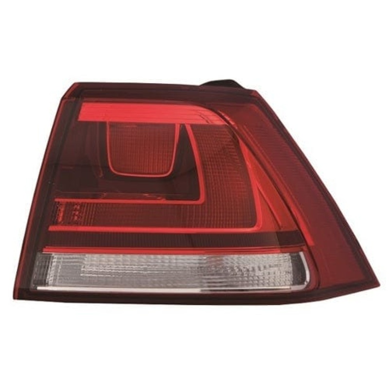 Volkswagen Golf 3 Door Hatchback 2013-2017 Rear Lamp Outer Section Not LED Type Smoked Driver Side R