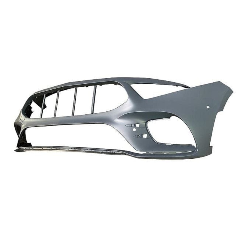 Mercedes A-Class 5 Door Hatchback 2018-2023 Front Bumper With Sensor Holes With Park Assist Holes (AMG and AMG Line Models) Primed