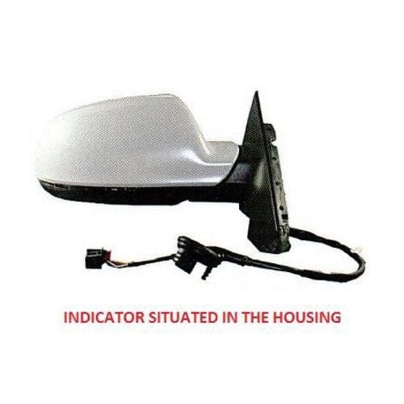 Audi A3 3 Door Hatchback 2008-2012 Door Mirror Electric Heated Power Fold No Blind Spot Only Fits 2010-2012 Primed Cover Driver Side R