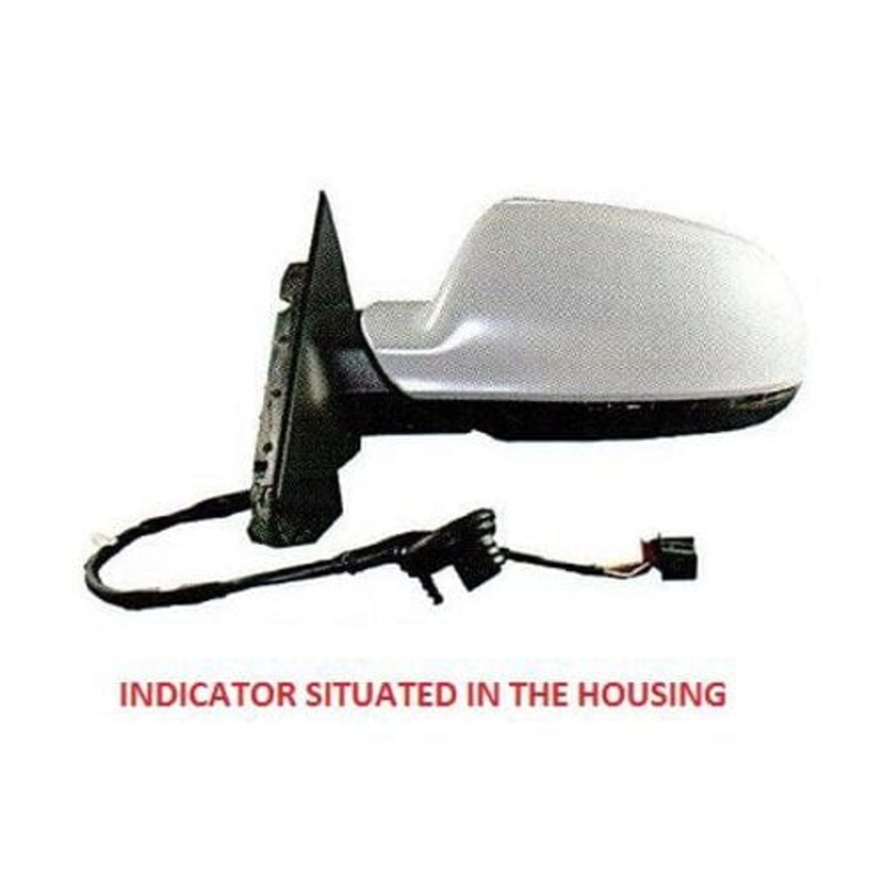 Audi A3 3 Door Hatchback 2008-2012 Door Mirror Electric Heated Power Fold No Blind Spot Only Fits 2010-2012 Primed Cover Passenger Side L