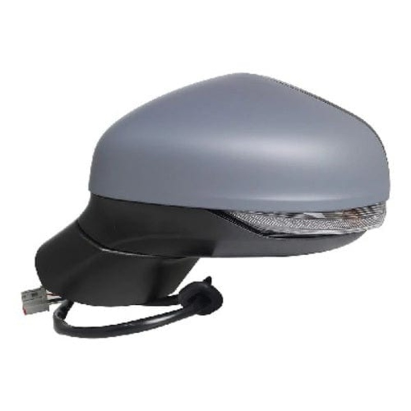 Ford Fiesta 5 Door Hatchback 2022-2024 Door Mirror Electric Heated Power Fold No Blind Spot Assist Primed Cover Passenger Side L
