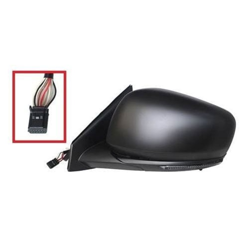 Renault Kadjar Hatchback 2019-2023 Door Mirror Electric Heated Power Fold With Blind Spot Assist Primed Cover Passenger Side L
