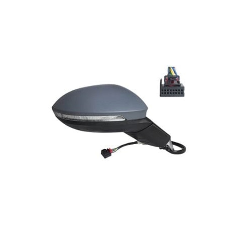 Volkswagen Golf 5 Door Hatchback 2020-2024 Door Mirror Electric Heated Manual Fold Primed Cover Driver Side R