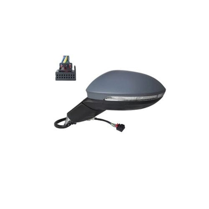 Volkswagen Golf 5 Door Hatchback 2020-2024 Door Mirror Electric Heated Manual Fold Primed Cover Passenger Side L
