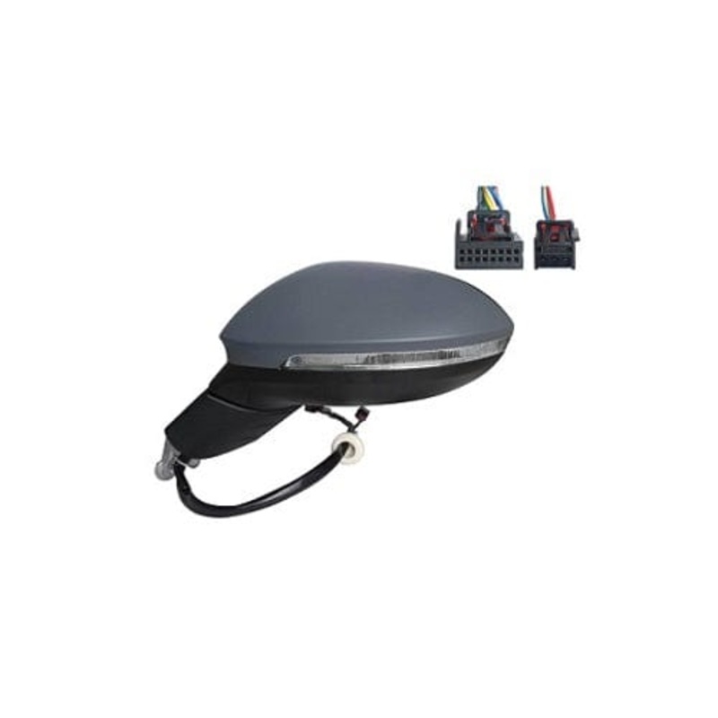 Volkswagen Golf 5 Door Hatchback 2020-2024 Door Mirror Electric Heated Power Fold With Memory Primed Cover Passenger Side L