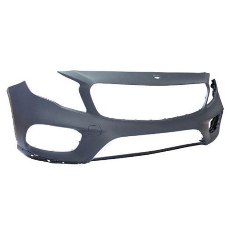 Mercedes GLA Hatchback 2017-2020 Front Bumper No Sensor Holes No Camera Hole With Template To Drill Sensors (Fits AMG and AMG Line Models Only) Primed
