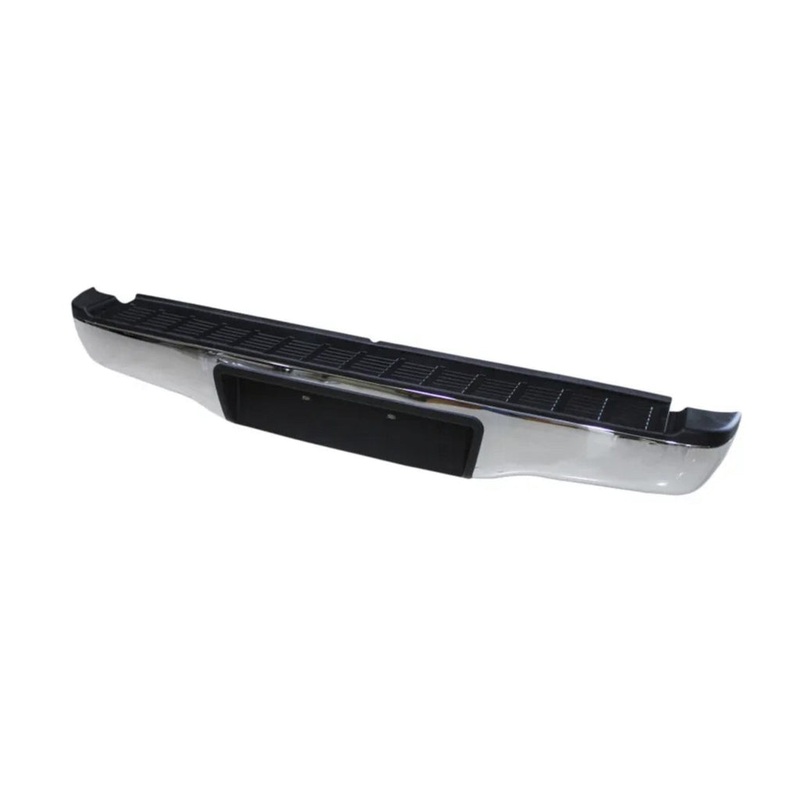 Toyota Hilux Pickup 2012-2016 Rear Bumper No Sensor Holes Chrome Type With Black Trim