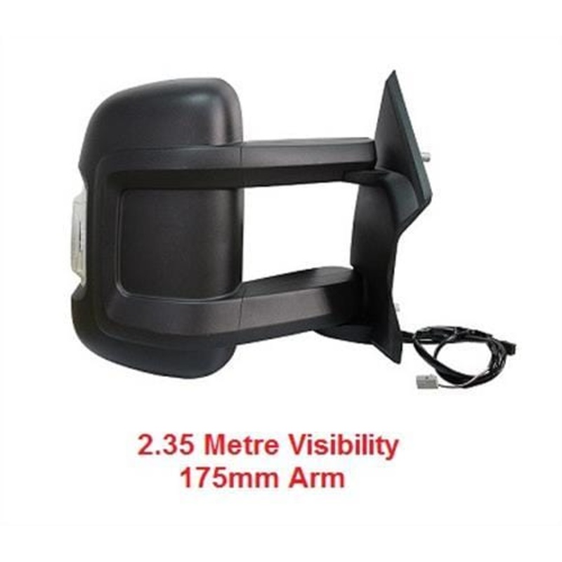 Peugeot Boxer Van 2014-2017 Door Mirror Electric Heated Type With Black Cover – No Temp Sensor (Long 175mm Arm Length) Driver Side R