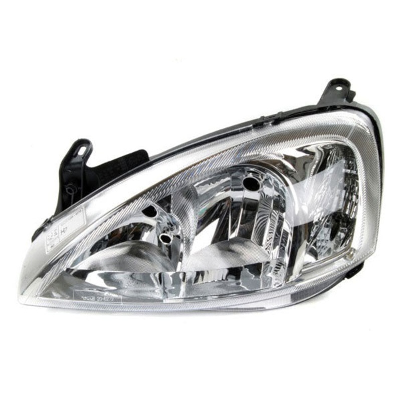 Vauxhall Corsa C 3 Door Hatchback 2001-2003 Headlamp Chrome Type With Clear Lens Over Indicator Passenger Side L
