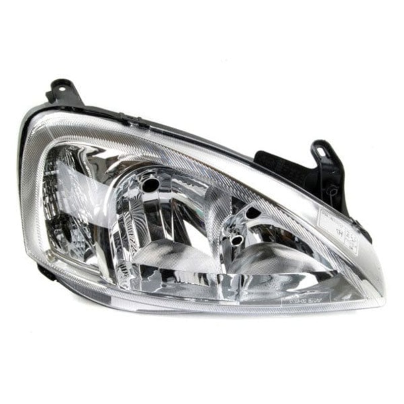Vauxhall Corsa C 5 Door Hatchback 2003-2006 Headlamp Halogen Single Projector Chrome Type (Only fits 2003-2004) Driver Side R