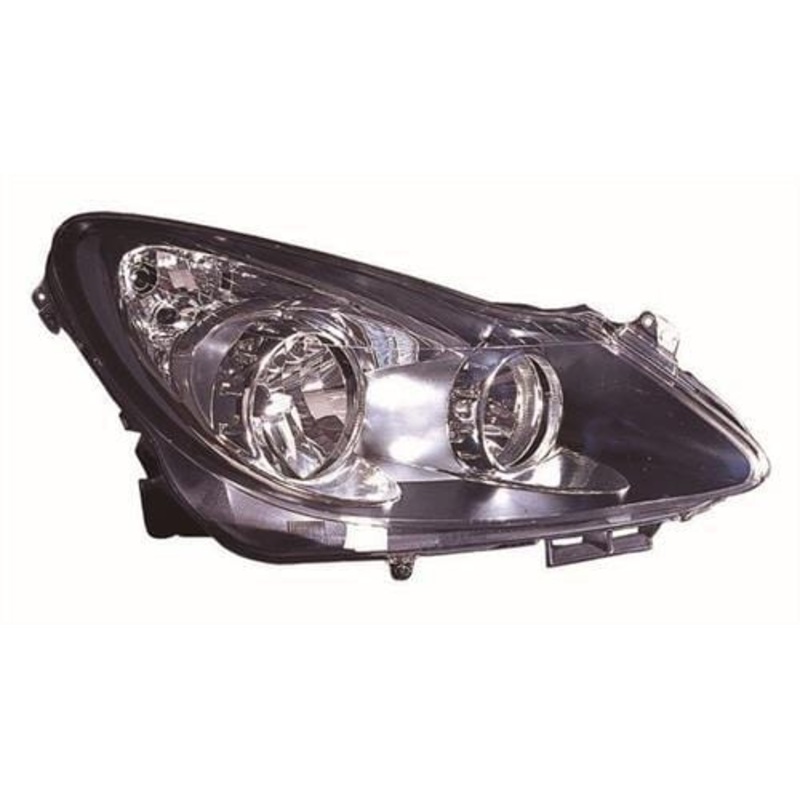 Vauxhall Corsa D 3 Door Hatchback 2006-2011 Headlamp Black Type (Not Adaptive Lighting) Driver Side R