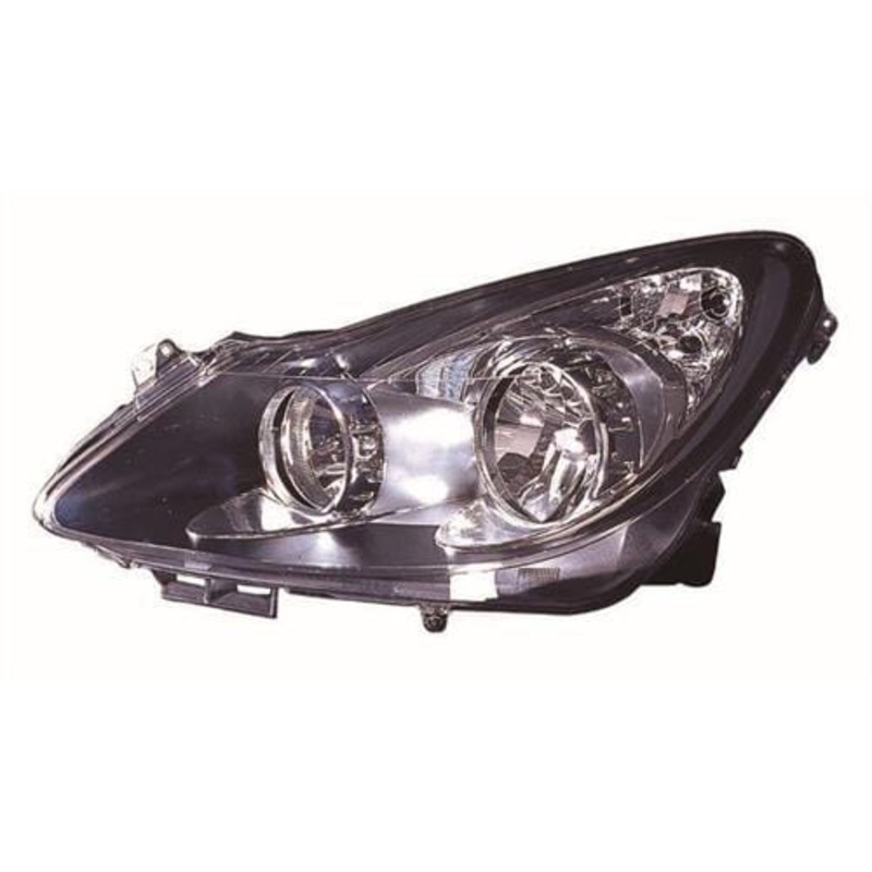 Vauxhall Corsa D 3 Door Hatchback 2006-2011 Headlamp Black Type (Not Adaptive Lighting) Passenger Side L