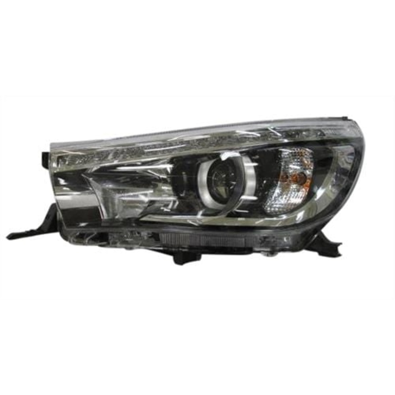 Toyota Hilux Pickup 2016-2020 Headlamp With LED Daytime Running Lamp – Black Passenger Side L