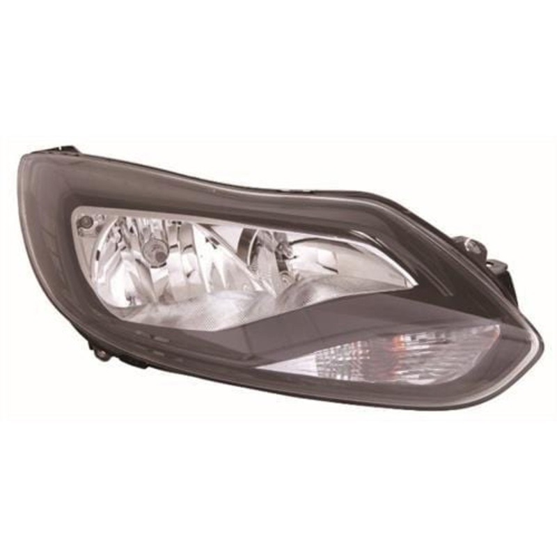 Ford Focus 5 Door Hatchback 2011-2014 Headlamp Halogen Black Type Driver Side R