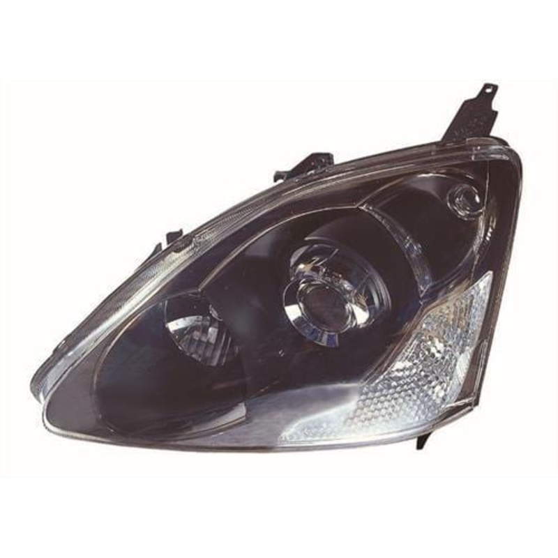 Honda Civic 3 Door Hatchback 2003-2005 Headlamp Black (Type-R & Sport Models) Passenger Side L