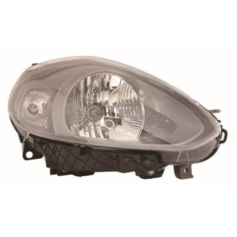 Fiat Punto Evo 3 Door Hatchback 2010-2012 Headlamp Grey Type With Grey Bezel Driver Side R