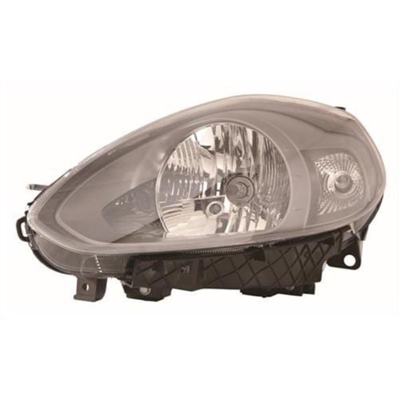Fiat Punto Evo 3 Door Hatchback 2010-2012 Headlamp Grey Type With Grey Bezel Passenger Side L