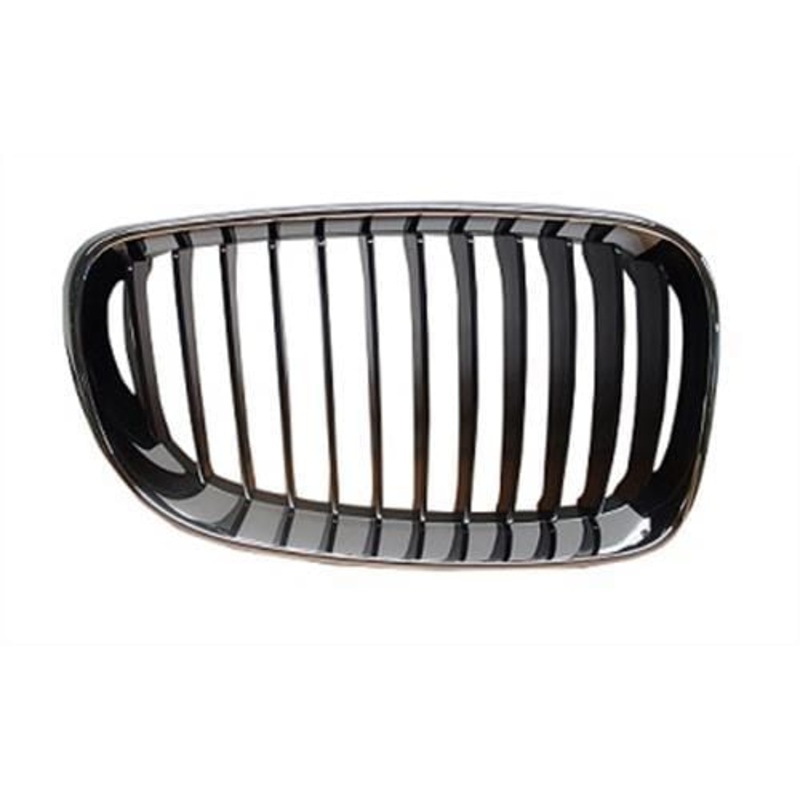 BMW 1 Series 5 Door Hatchback 2007-2011 Front Grille Black Slats With Chrome Surround (Standard Models) Driver Side R