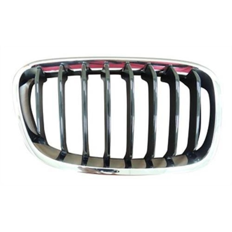BMW 1 Series 5 Door Hatchback 2011-2015 Front Grille Black 8 Slats With Chrome Surround (Sport Models) Driver Side R