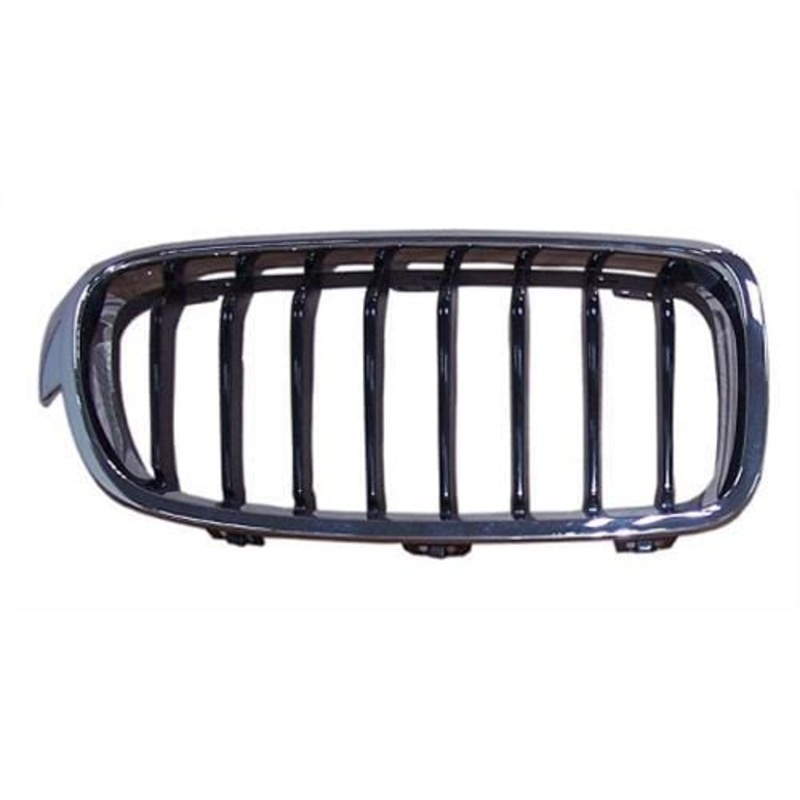 BMW 3 Series 4 Door Saloon 2012-2015 F30 Front Grille Black Slats With Chrome Surround (Sport Models) Driver Side R