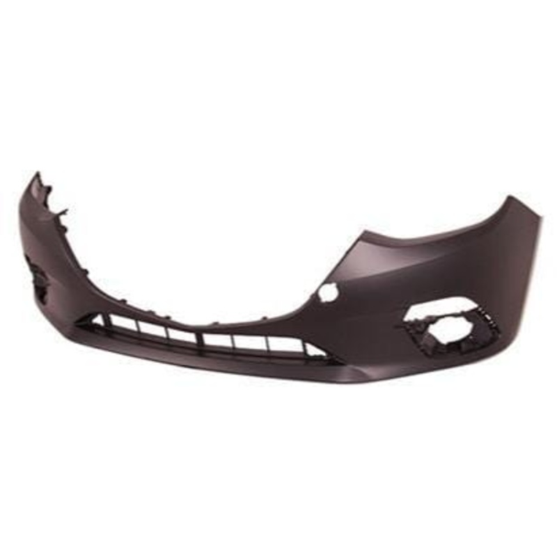 Mazda 3 Hatchback 2014-2016 Front Bumper No Sensor Holes No Wash Jets (Includes Template For Sensors and Wash Jets) Standard Models – Primed