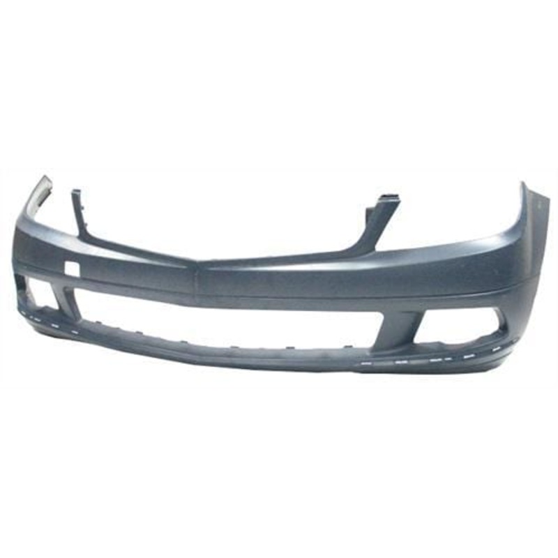 Mercedes C-Class Saloon 2007-2011 Front Bumper No Wash Jet or Sensor Holes – Primed (SE Models)